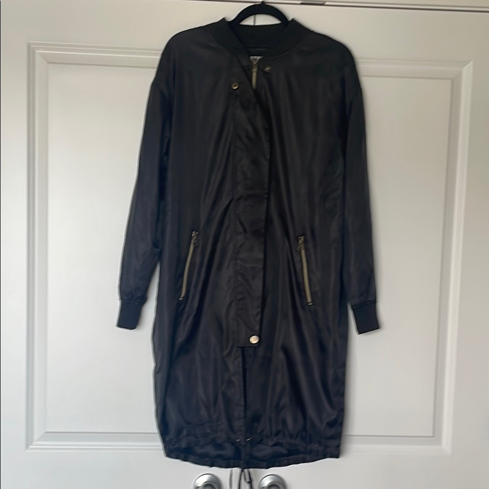 Victoria's Secret Black Trench Boxing Coat Water-Resistant